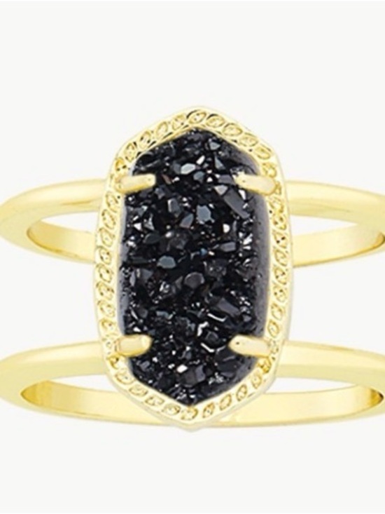 Kendra Scott Jewelry - Kendra Scott Gold-Tone Ring with Black Drusy Center